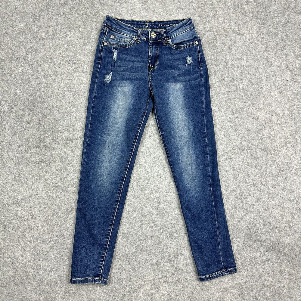 7 For All Mankind 7FAM Jeans Girls 12 Josefina Skinny Boyfriend Distressed Denim